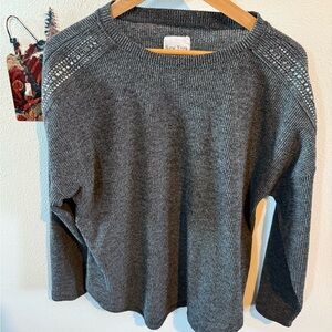 New York Laundry Gray Women's Sweater with rhinestones 90’s Y2K vibe